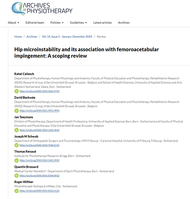 Hip microinstability and its association with femoroacetabular impingement: A scoping review