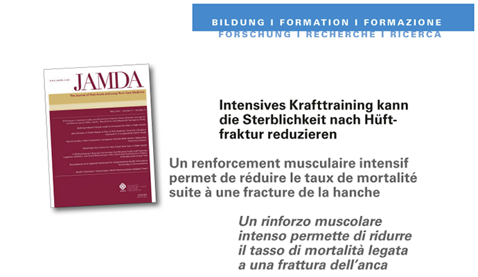 Intensives Krafttraining kann die Sterblichkeit nach Hüftfraktur
reduzieren